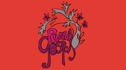 Riviera Gospel logo oranssilla pohjalla