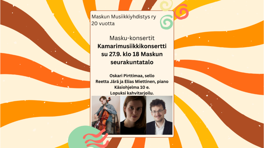 Maskun Musiikkiyhdistyksen konsertti, taiteilijakuvat.